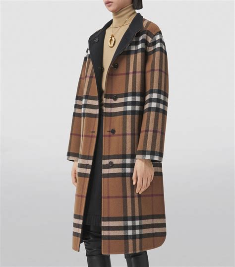 burberry blue label wool coat|burberry reversible check wool coat.